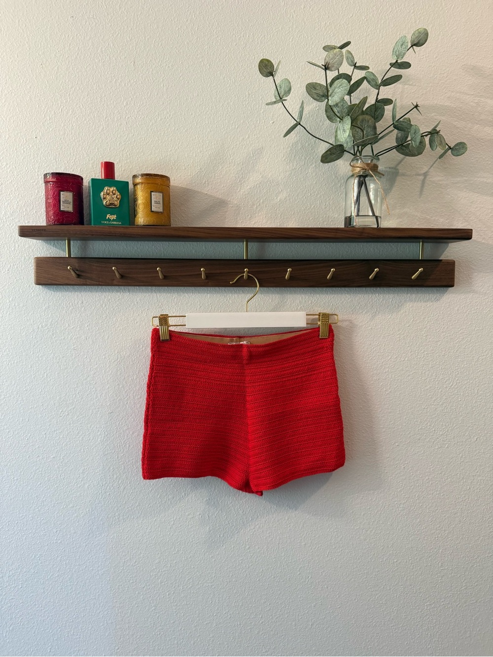 My Beachy Side - Emily in Paris: Women's Red Knit / Crochet Shorts